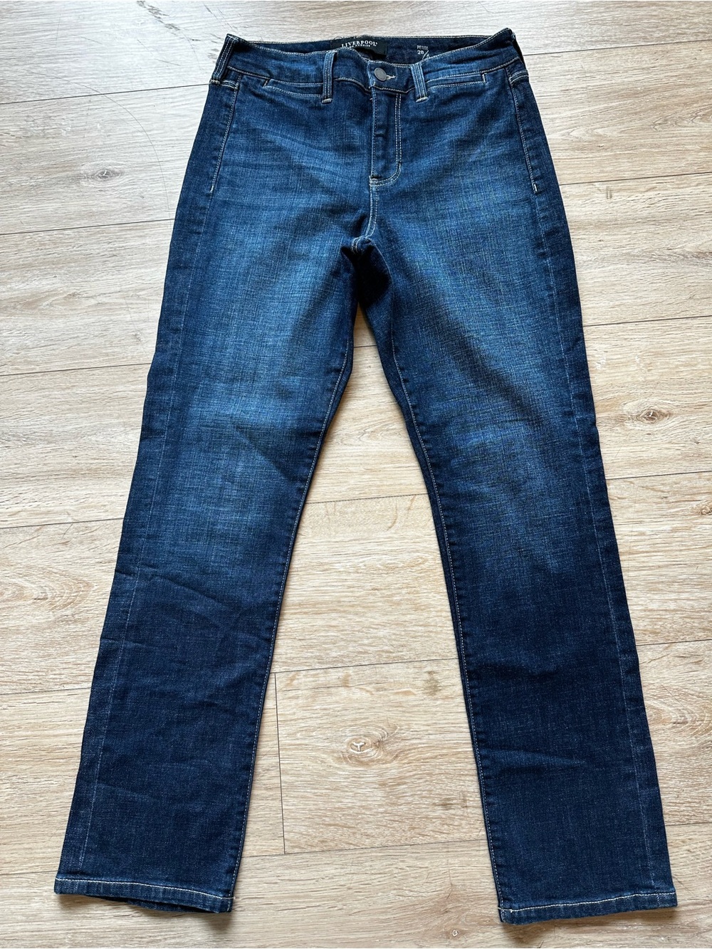 Liverpool High Rise Dark Indigo Straight-Leg Jeans Western